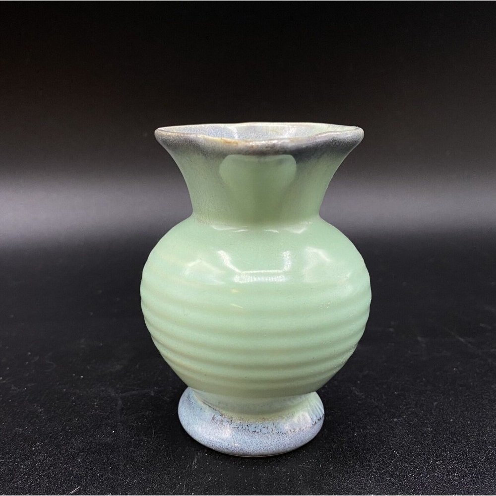 Vintage Small 3.5” Creamer Pitcher Jug Primitive Art Pottery Green Glaze # 125 - Picture 2 of 9